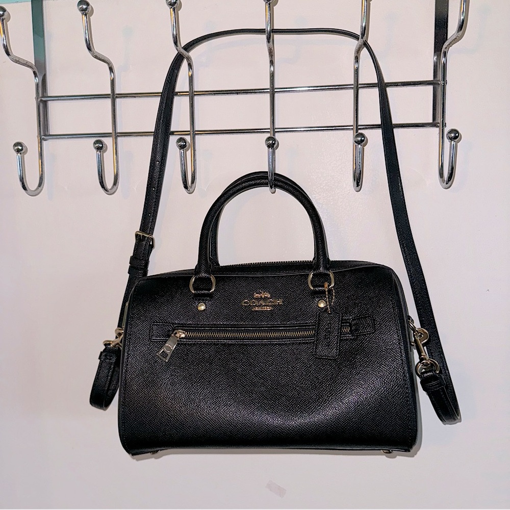 Coach Black Leather Rowan Boston Bag